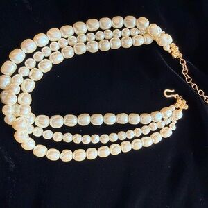 Talbots 19”  Triple Strand Cream Pearl Necklace